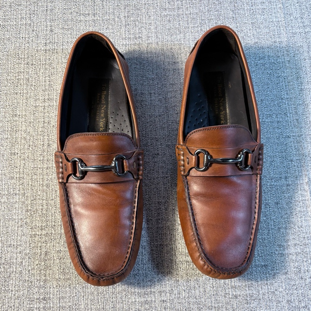 To Boot New York Del Amo Leather Driving Moccasins Loafers Buckle Bit Men’s 9.5